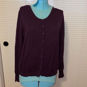 Atmosphere | Burgundy/Maroon Cardigan Sweater | Size L -fg